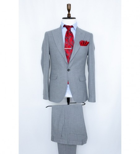 COSTUM BARBATI SLIM GRI CU DUNGI