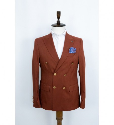 SACOU BARBATI SLIM CARAMIZIU LA DOUA RANDURI DE NASTURI